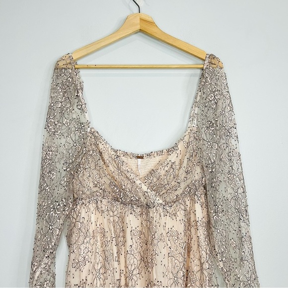 Free People Heavenly Lace Tunic Top - SIZE L - Picture 3 of 8